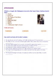 English Worksheet: after reading activity
