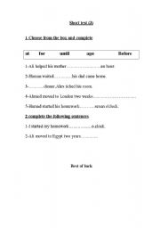 English worksheet: short test