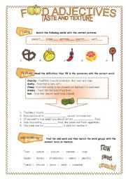Food adjectives - taste and texture