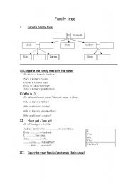 English worksheet: Family tree