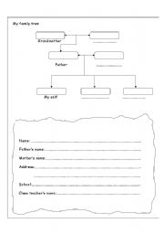 English worksheet: family tree