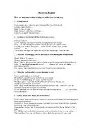 English Worksheet: Classroom English for Teachers