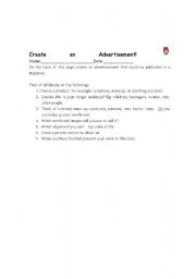 English Worksheet: Create an Advertisement 
