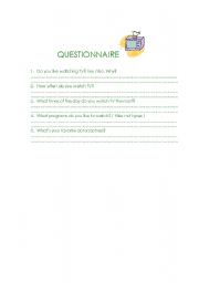 English Worksheet: TV questionnaire 