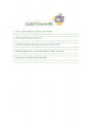 English worksheet: TV questionnaire 