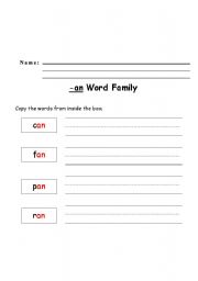 English worksheet: an word family