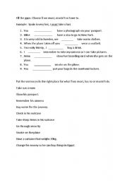 English Worksheet: Must and Have to