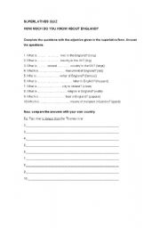 English worksheet: COMPARATIVES AND SUPERLATIVES QUIZ
