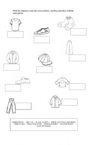 English Worksheet: Clothes