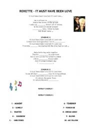 English Worksheet: Roxette - It must have been love