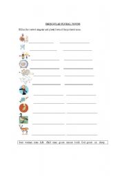 English Worksheet: Irregular Plural Nouns