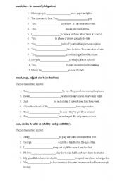 English Worksheet: modal verbs 