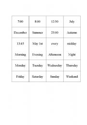 English Worksheet: Time and dates