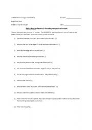 English worksheet: FALLEN ANGELS Chapters 1-6 Reading Questions or Quiz