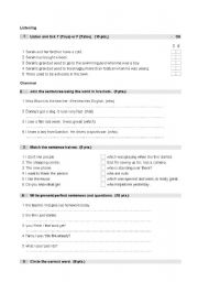 English worksheet: 6th grades exam paper