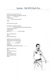 English Worksheet: Queen - We will rock you SONG