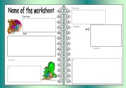 English worksheet: Worksheet Template (Landscape)