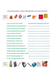 English worksheet: exercises with the verb TO HAVE
