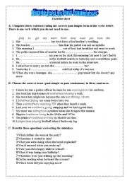 English Worksheet: Simple past vs past continuous