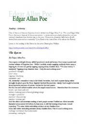 English Worksheet: Edgar Allan Poe (Raven + Annabel Lee)