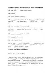 English worksheet: Verb form exercise