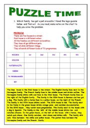 English Worksheet: reading as a puzzle