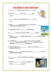 English Worksheet: Past Simple or Past Continuous