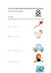 English worksheet: Practice for kids