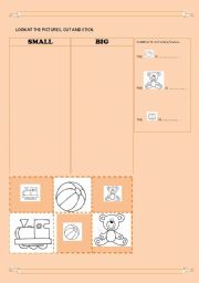 English Worksheet: BIG SMALL WITH TOYS