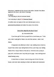 English worksheet: Using Articles