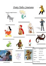 English Worksheet: Fairy Tale Creatures