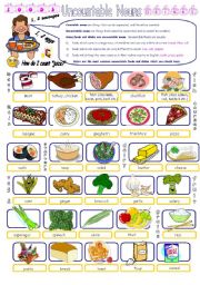 FOOD PICTIONARY (B&W VERSION INCLUDED) - ESL worksheet by Katiana