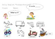 English worksheet: Transportation