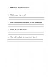 English worksheet: What are your favourite things to do?