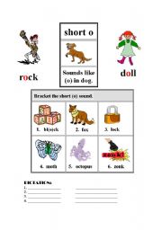 English Worksheet: SHORT O- SHORT U