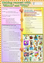English Worksheet: Making request with 