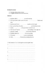 English worksheet: Complete with the correct verb tense