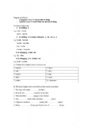 English Worksheet: singular & plural worksheet