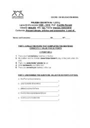 English worksheet: Present Simple and articles Test