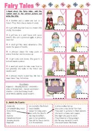 Fairy Tales/Stories (6):  Fairy Tales Activities - 2 pages.