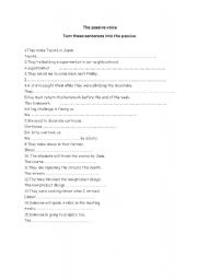 English Worksheet: The passive voice