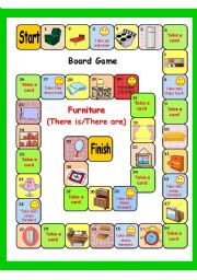 FURNITURE (THERE IS/THERE ARE ) BOARD GAME