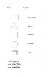 English worksheet: Basic Shapes