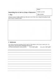 English worksheet: Writing directions