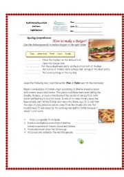 English Worksheet: How to make a Burger?