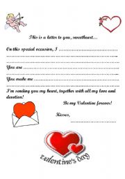 English Worksheet: Valentines Day Letter