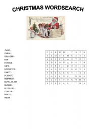 English Worksheet: Christmas Wordsearch