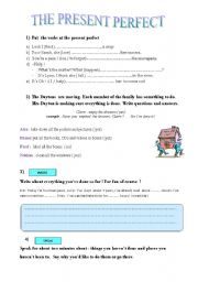 English worksheet: the present perfect