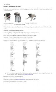 English Worksheet: the prepositions