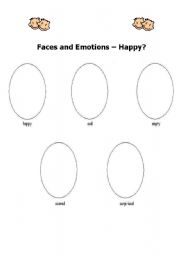 English worksheet: Faces and Emotions - Draw a Face